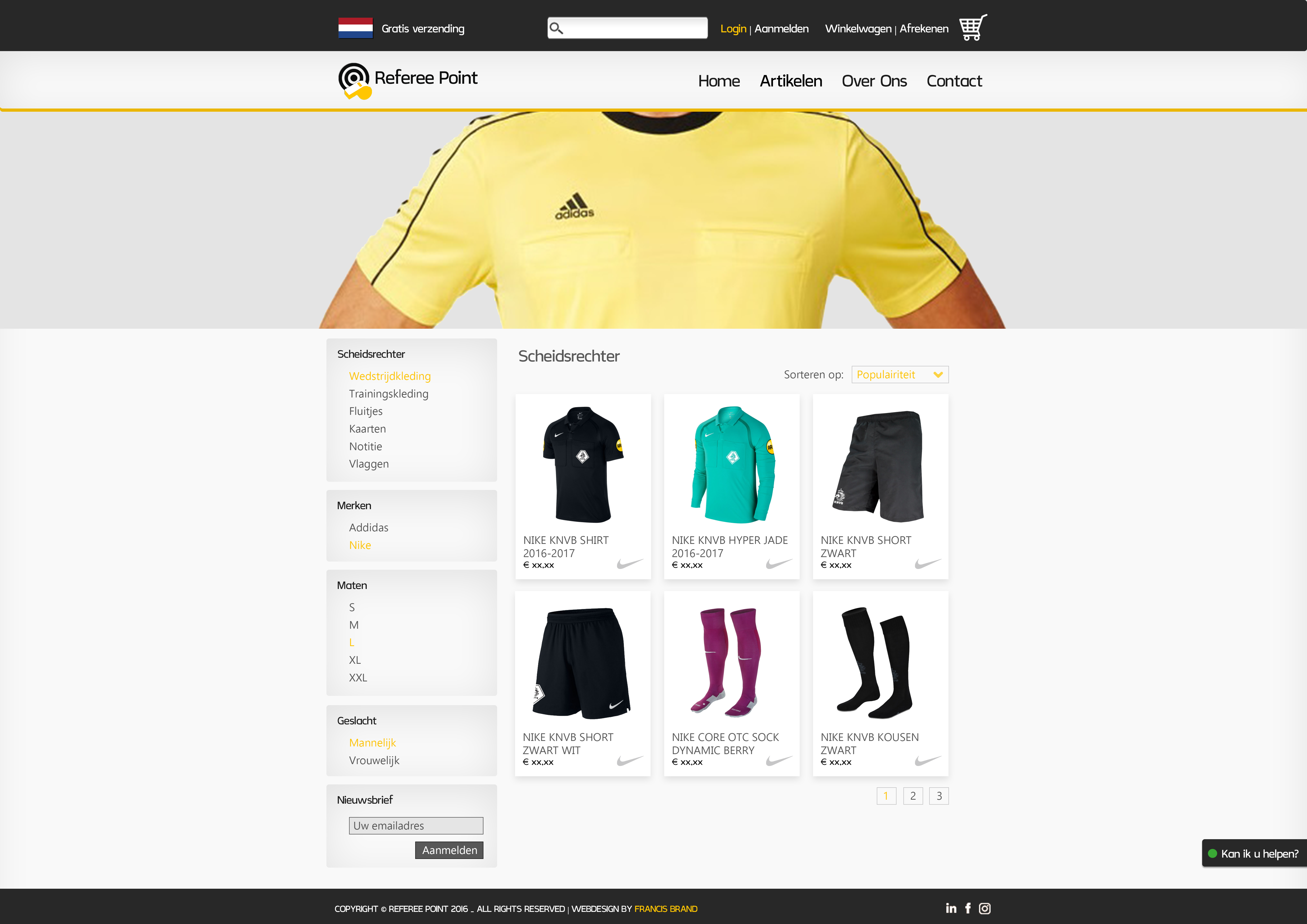 Referee Point - webshop concepten